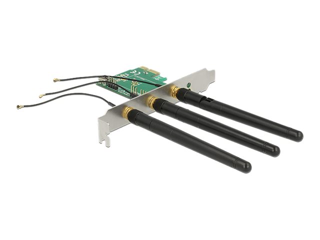 DeLOCK PCI Express Card > 1 x internal M.2 Key A Slot 3 external Antennas Intern busforlænger