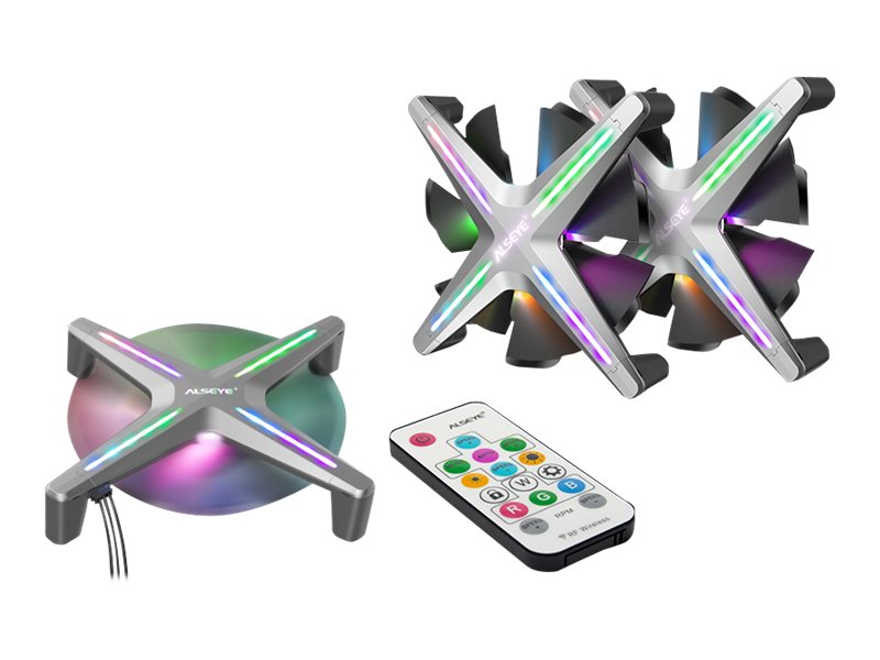 Inter-Tech ALSEYE X12 KIT Fan 3-pack Grå 120 mm