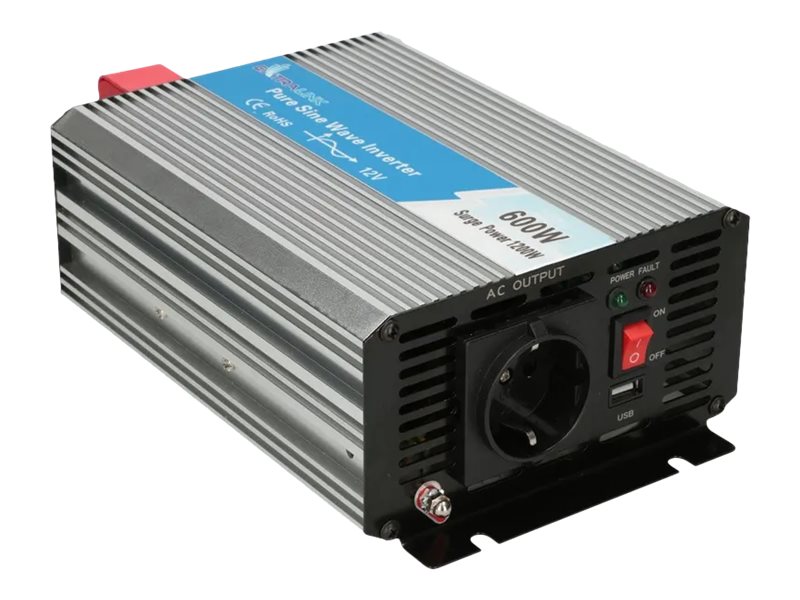 Extralink spændingsomformer OPIP-600W – 12 V til 230 V, 600 W ren sinus