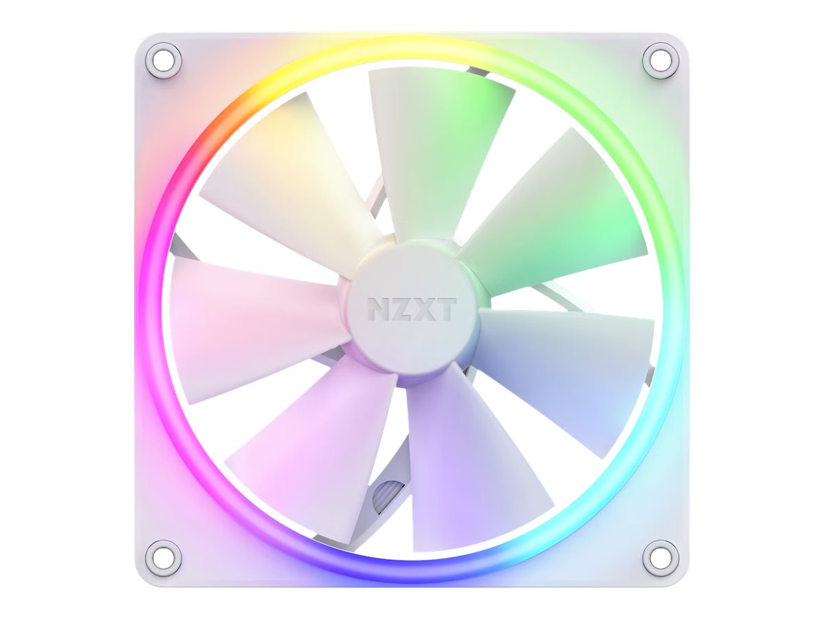 NZXT F140 RGB - White - Kabinet køler - 140mm - Hvid med RGB - 33 dBA