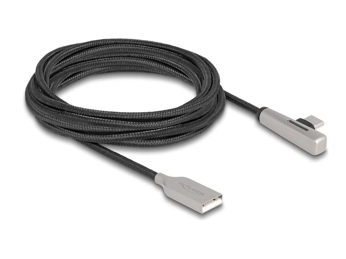 DeLOCK USB 2.0 USB Type-C kabel 3m Sort Sølv
