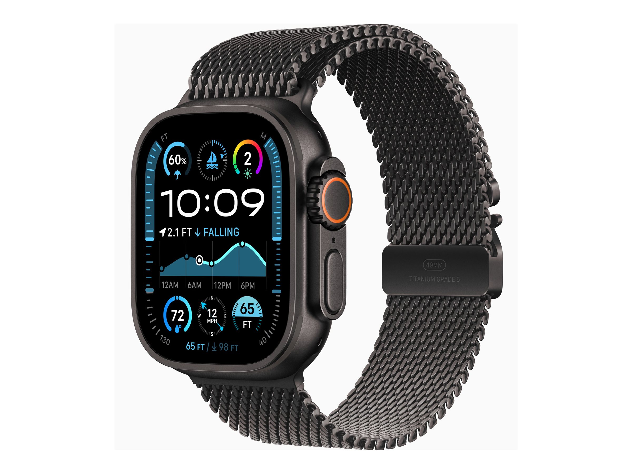 Apple Watch Ultra 2 GPS + Cellular 49mm - Black Titanium Case with Black Titanium Milanese Loop - M