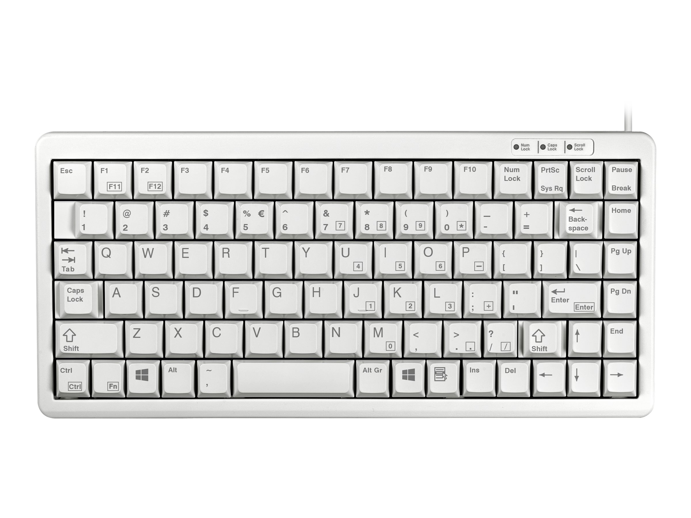CHERRY Compact-Keyboard G84-4100 - Tastatur - USB - QWERTY - USA - lysegrå