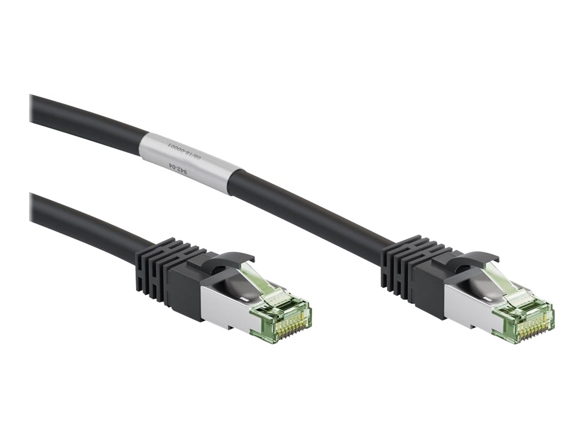 Goobay Patchkabel CAT 8.1, S/FTP (PiMF), sort 99,9 % iltfri kobberleder (OFC), AWG 24, halogenfri kabelkappe (LSZH), 1 m