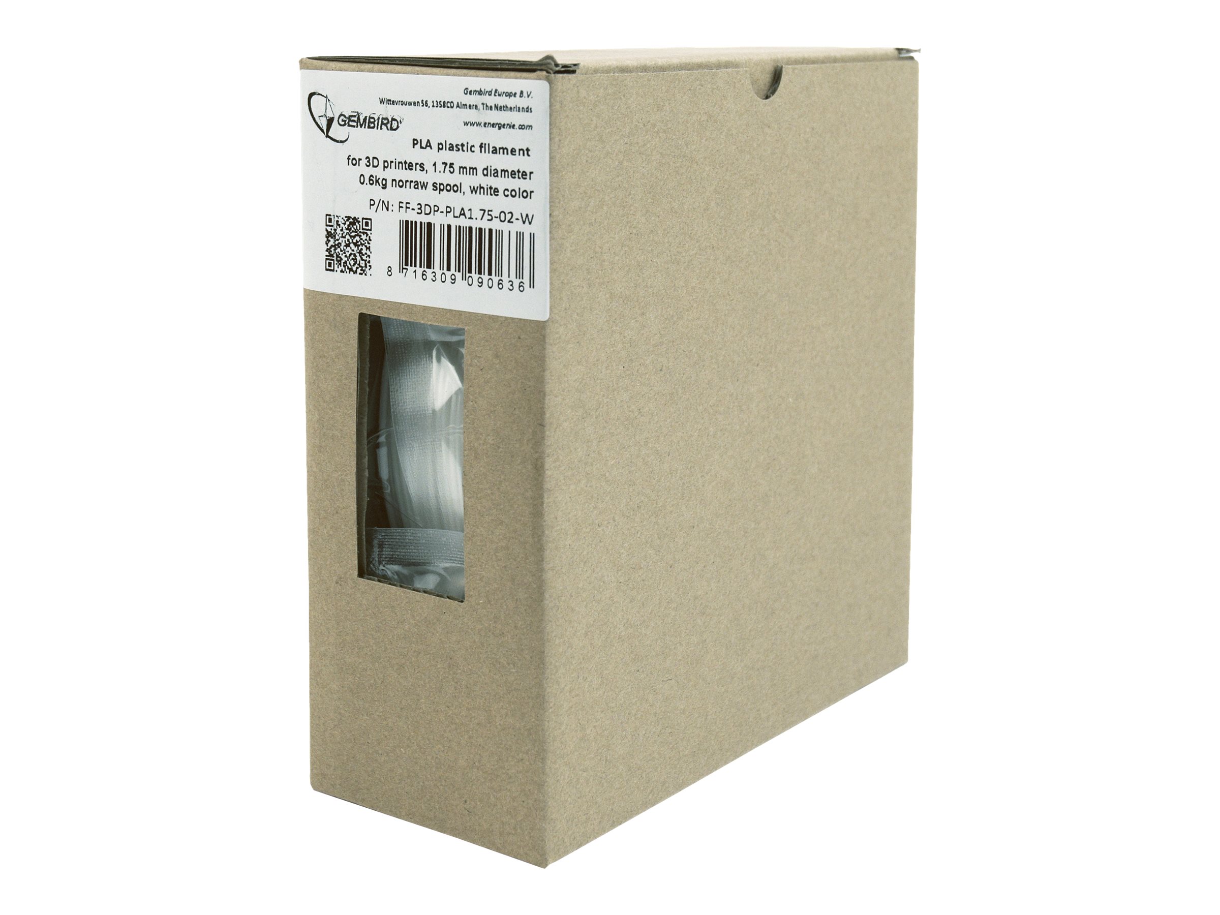 Gembird - Hvid - 1 kg - 330 m - PLA+ filament (3D)