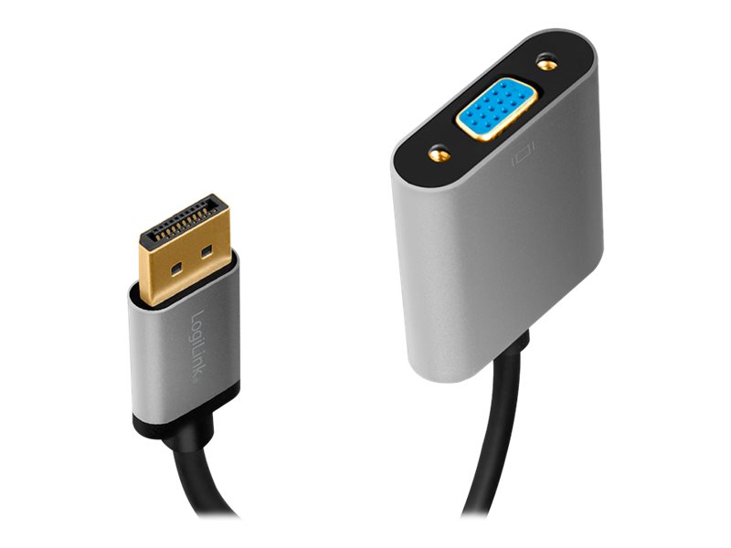 DisplayPort adapter,DP/M to VGA/F,1080p/60Hz, alu, black/grey, 0.15 m