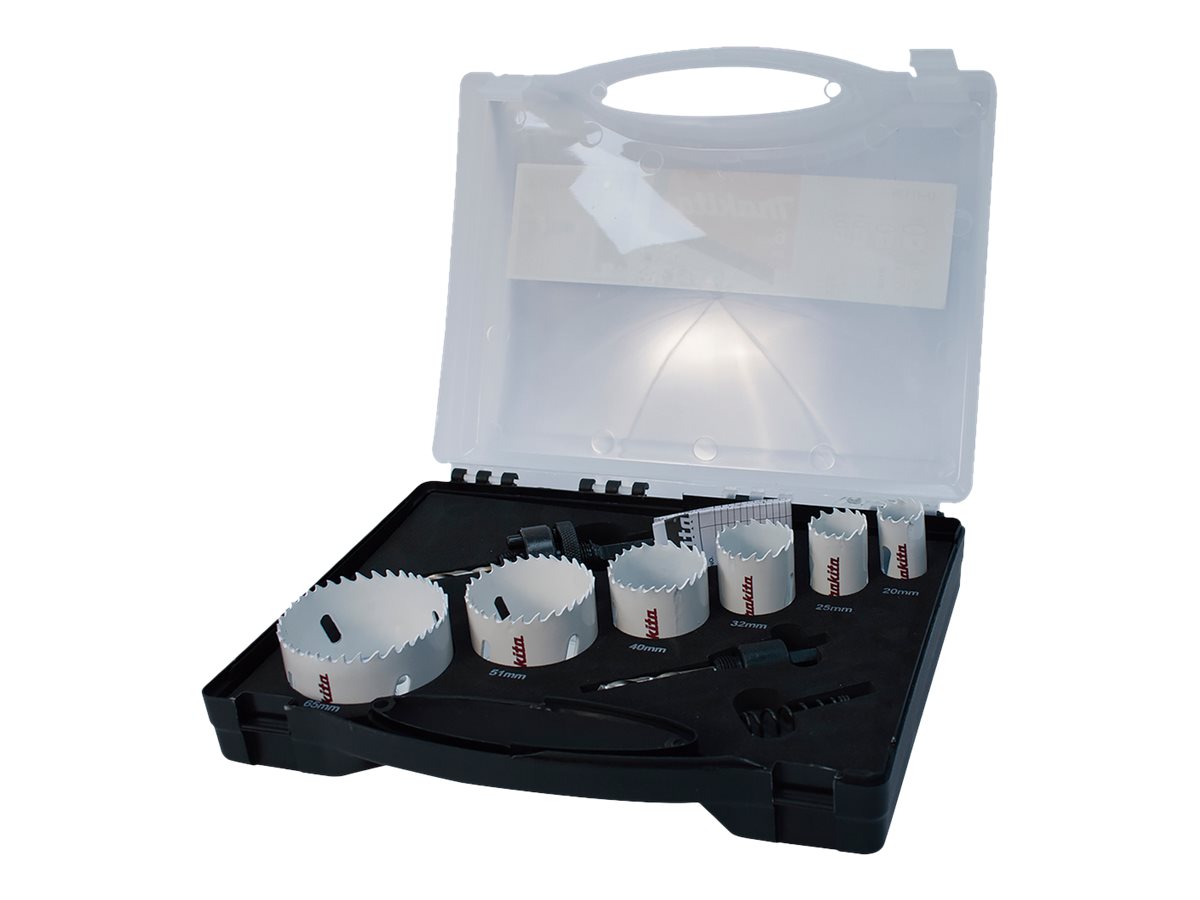 Makita - Hulsavssæt - 6 stykker - 25 mm, 32 mm, 20 mm, 40 mm, 65 mm, 51 mm - sekspunkts - 13 mm - for Makita DHP453, DHP453RFEW