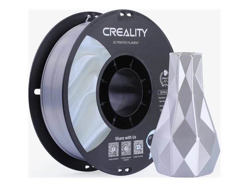 Creality Creality CR-PLA Silk - 1.75mm - 1kg Sølv 6971636408901 Modsvarer: N/A