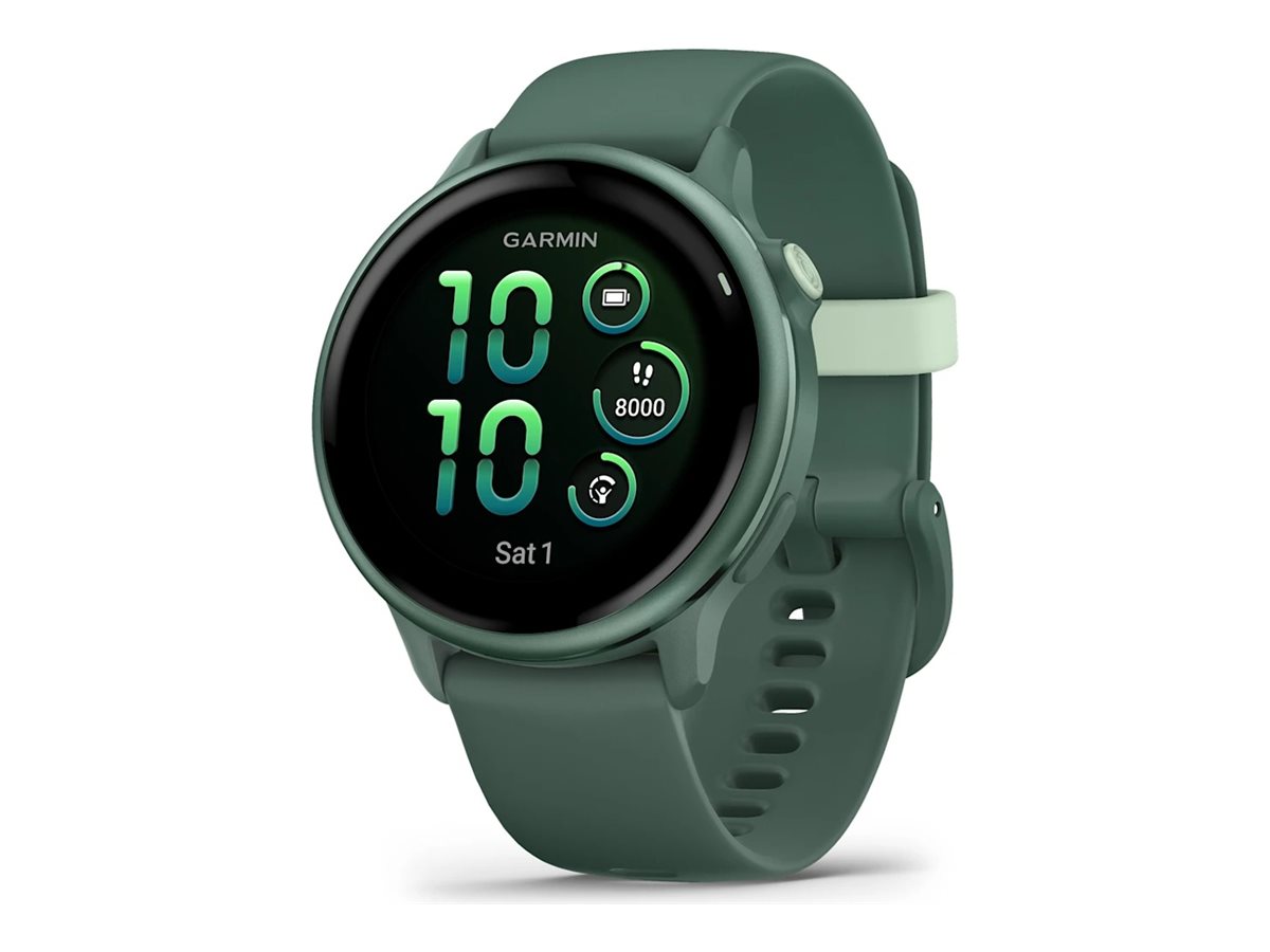 Garmin vívoactive 6 - 42 mm - metalisk jaspergrøn - smart ur med bånd - silikone - jasper grøn - håndledsstørrelse: 125-190 mm - display 1.2 - 8 GB - Bluetooth, ANT+, Wi-Fi - 23 g