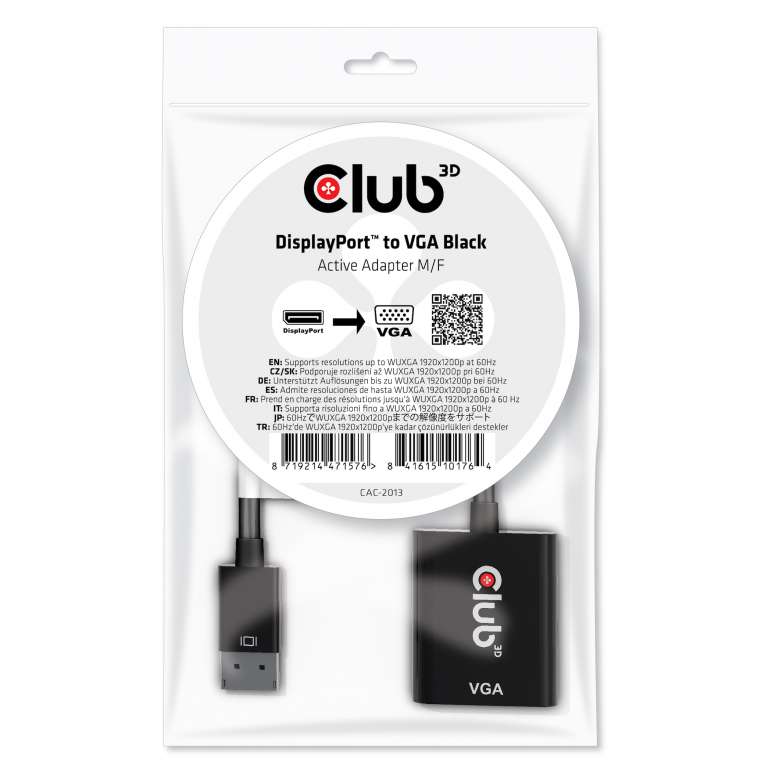 CLUB3D cac-2013 Displayport VGA Svart