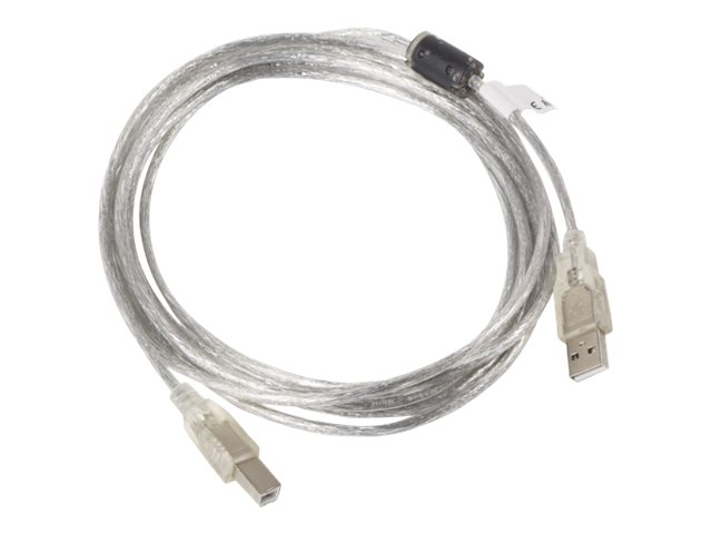 USB-kabel USB 2.0 A til B 3 m - Lanberg, transparent