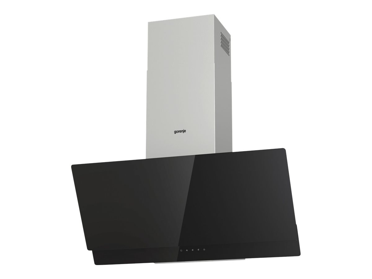 Gorenje Essential WHI949EXBG - Hætte - skorsten vinklet - bredde: 90 cm - dybde: 33.5 cm - udtrækning og recirkulation (-) - med intern motor - rustfrit stål/sølv