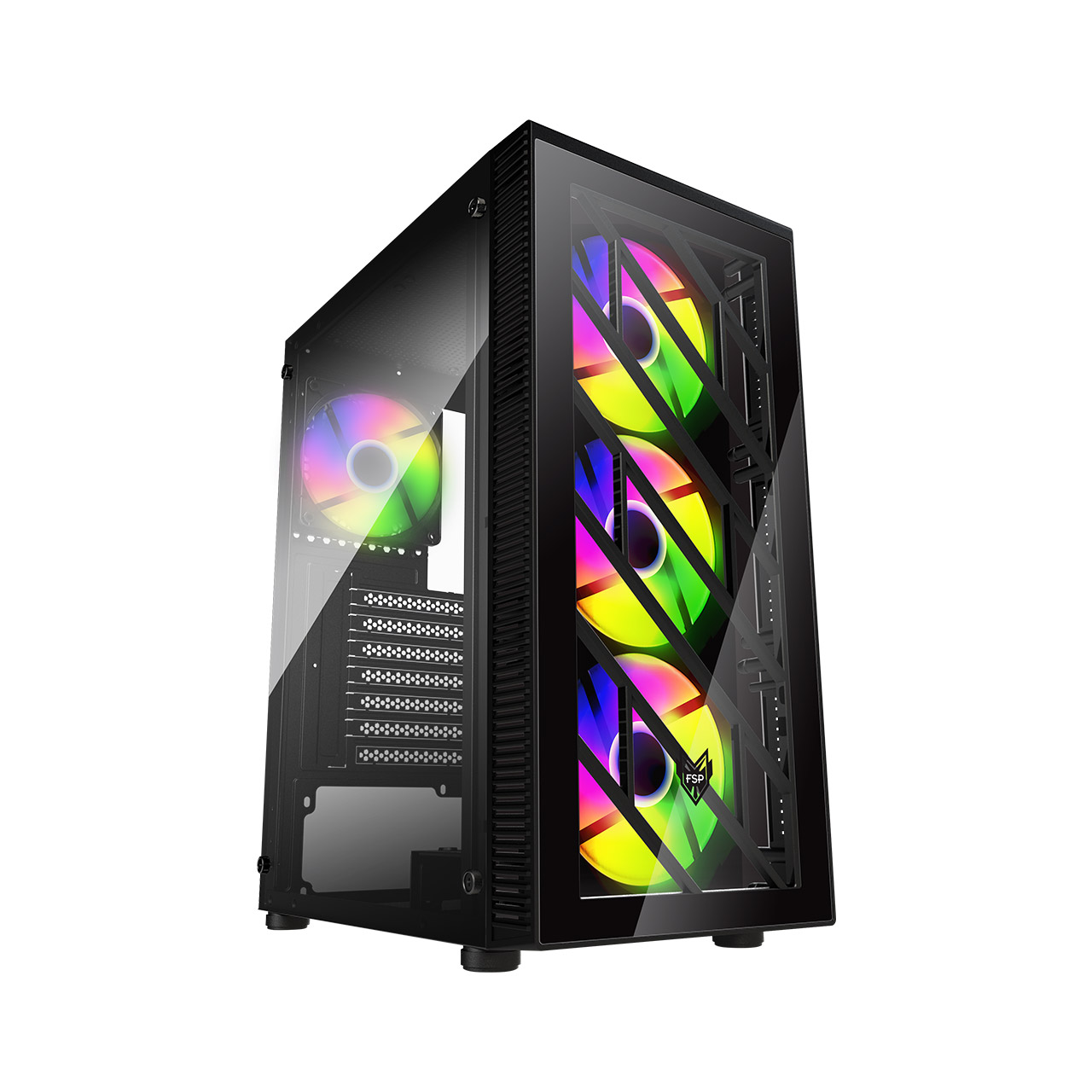 Fortron FSP CMT192 midi-tower – ATX/mATX/mITX, sort med fast RGB