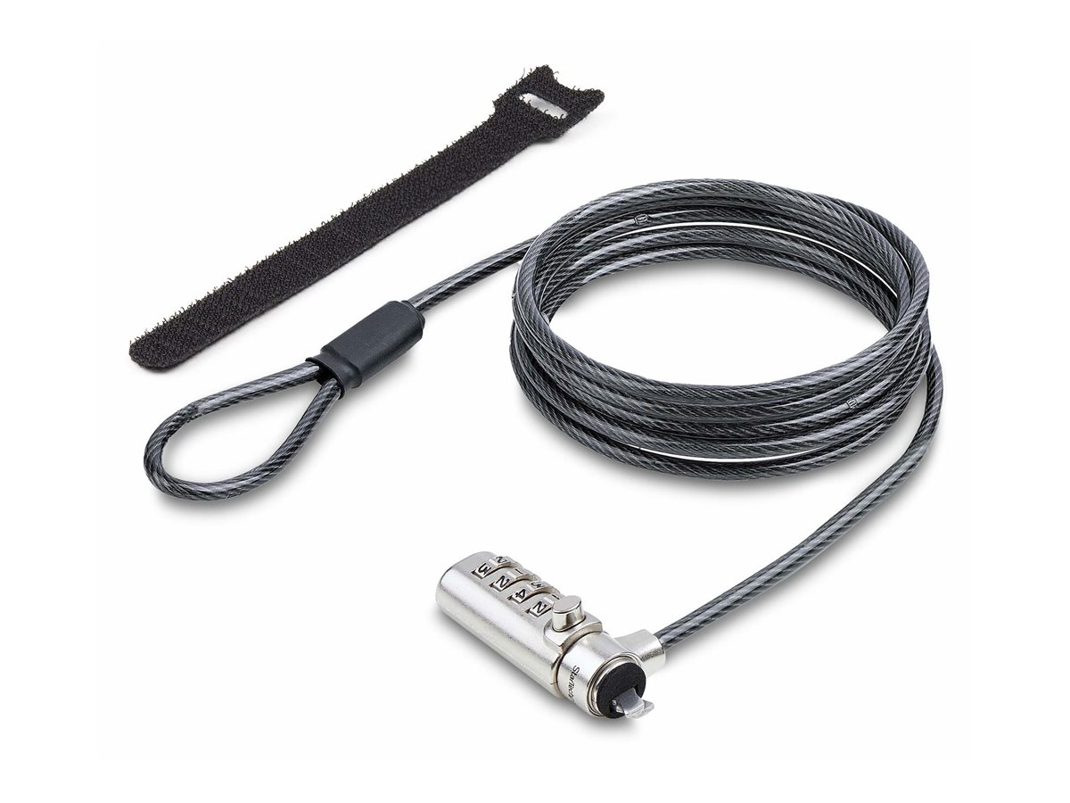 Startech Slim Lock Noble Wedge Slot Compatible, 6.6ft Locking Cable - Sikkerhedskabelslås - 2 m - TAA-kompatibel