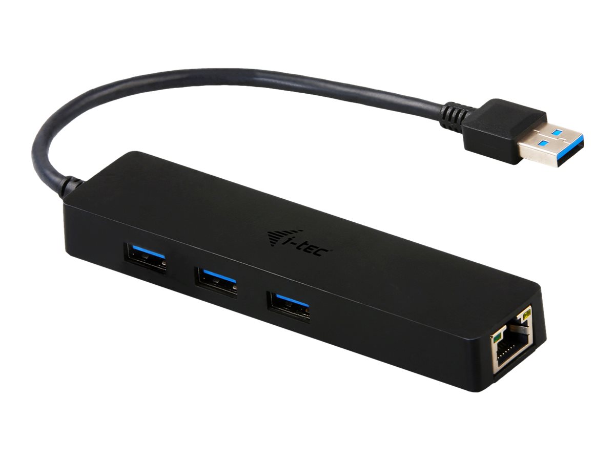 i-Tec USB 3.0 Slim HUB 3 Port + Gigabit Ethernet Adapter Sort