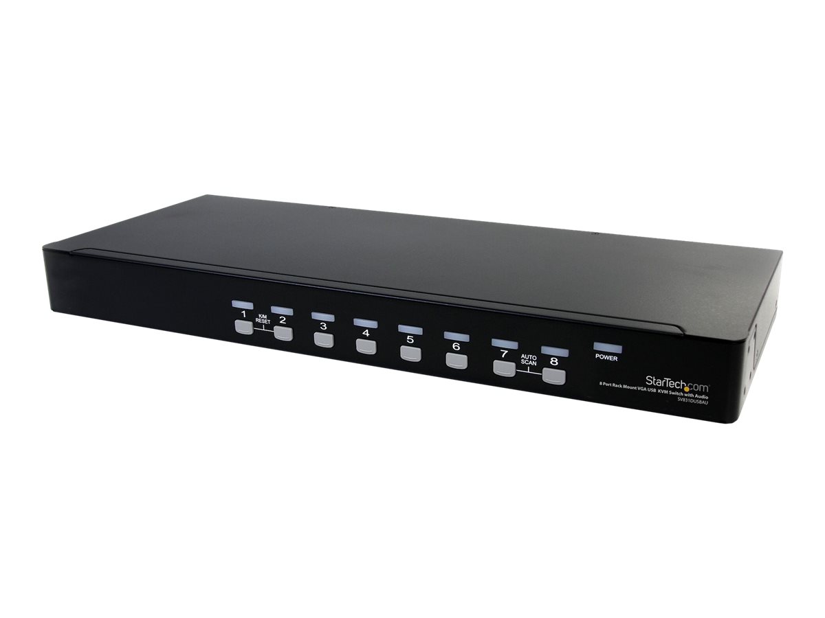 StarTech.com 8 Port VGA KVM Switch - 1U Rack Mount - USB VGA KVM Switch with Audio - 1920 x 1440 @60hz - KVM Video Switch (SV831DUSBAU) KVM /