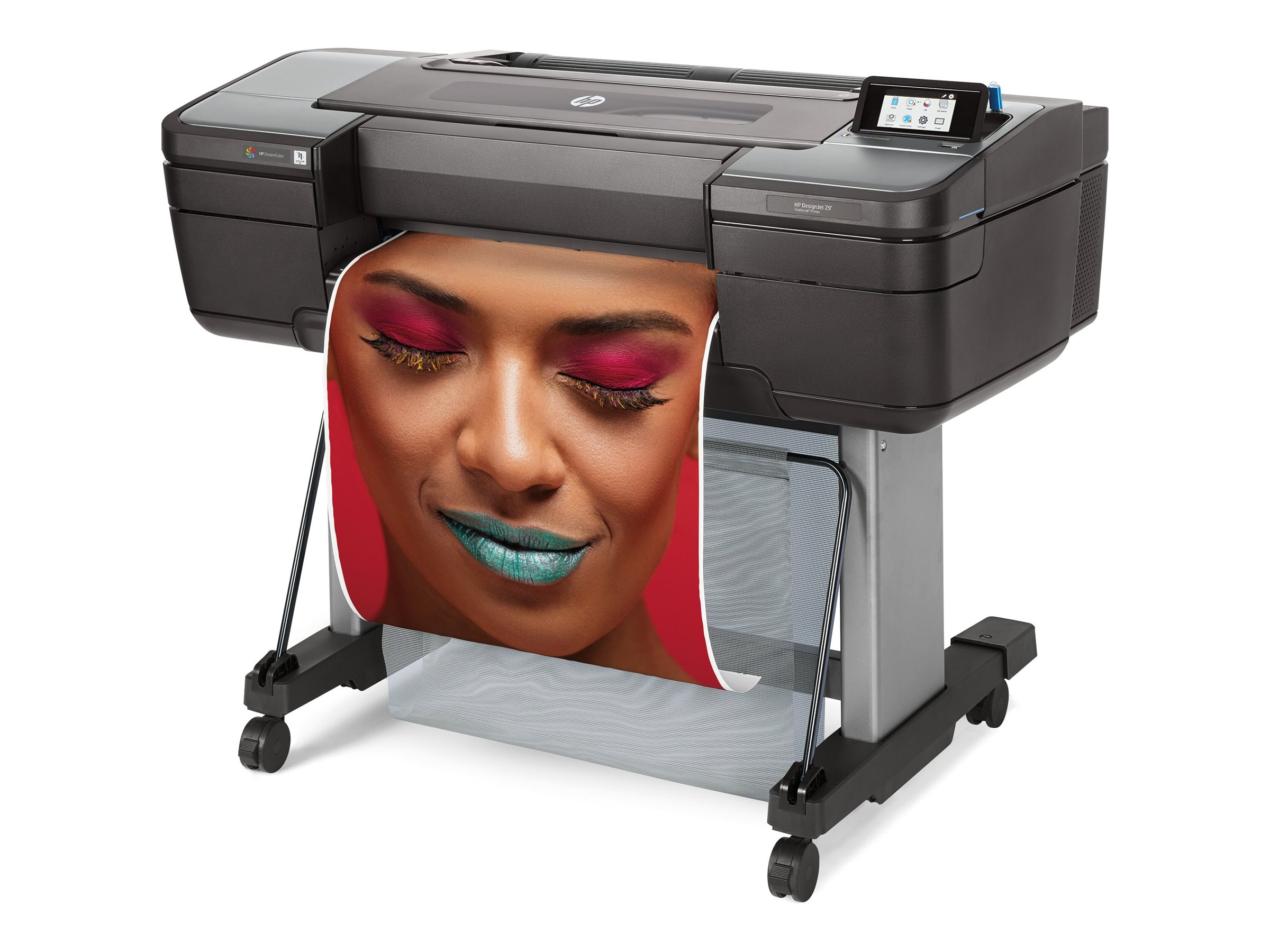 HP DesignJet Z9+ PostScript - 24 stor-format printer - farve - blækprinter - Rulle (61 cm) - 2400 x 1200 dpi - op til 1.5 min./side (mono) / op til 1.5 min./side (farve) - kapacitet: 1 rulle - Gigabit LAN, USB vært - skærer