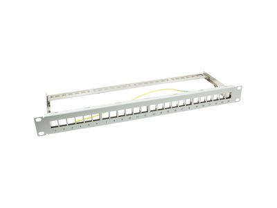 Keystone panel for 24 keystone jacks / coupler, shielded, gr