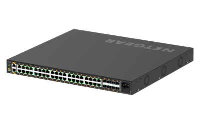 NETGEAR AV Line M4250-40G8F-PoE+ - Switch - L3 - Administreret - 40 x 10/100/1000 (PoE+) + 8 x 1000Base-X SFP - side til side-luftstrøm - monterbar på stativ - PoE+ (480 W)