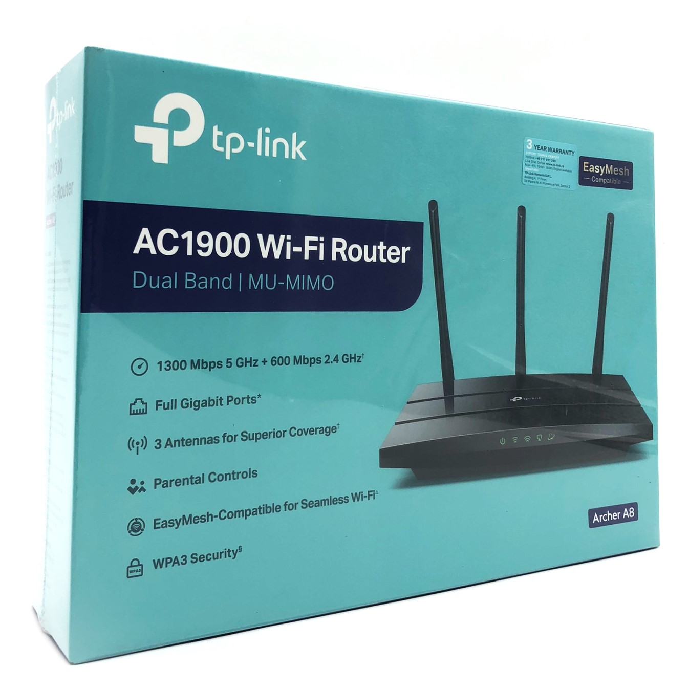 TP-Link Archer A8 AC1900 Wireless MU-MIMO Wi-Fi Router - Wireless router 802.11a/b/g/n/Wi-Fi 5 Wave 2