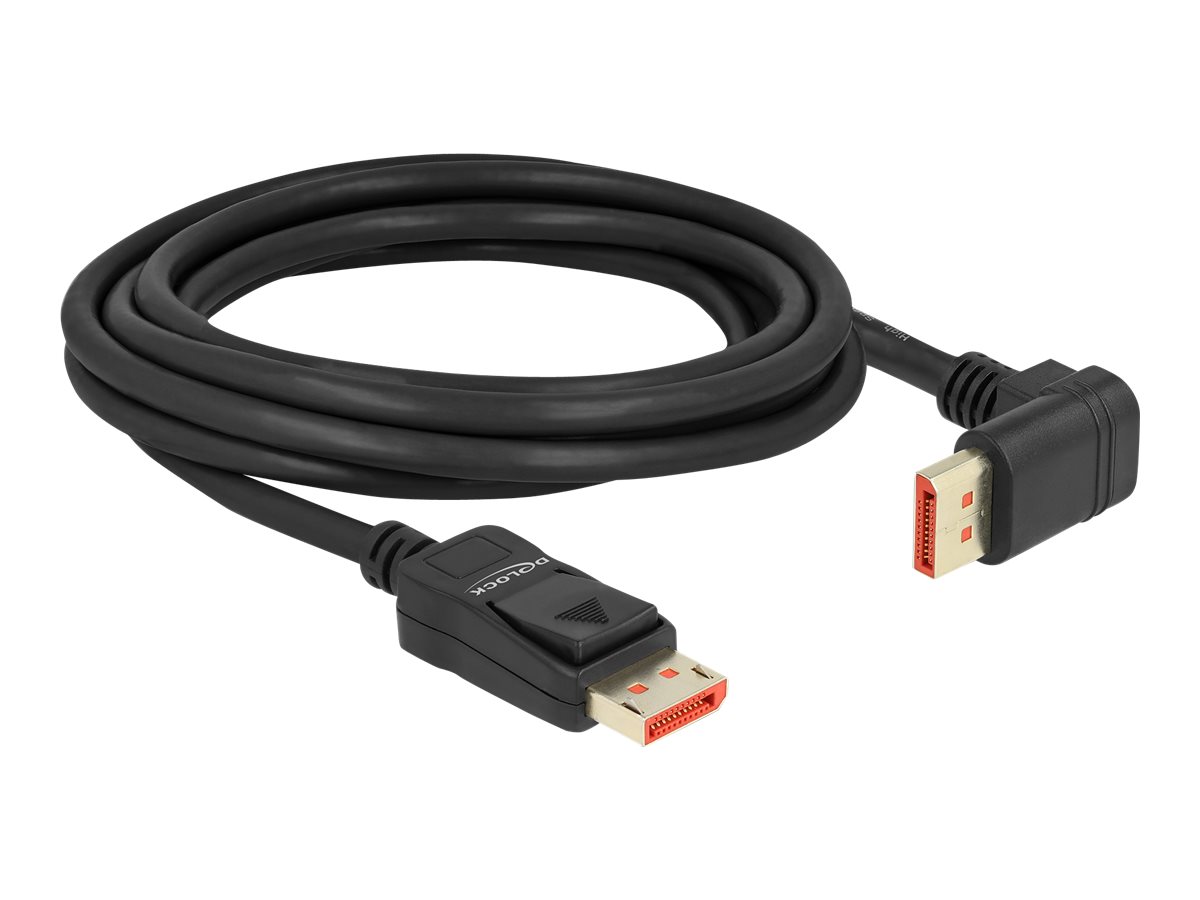 Delock DisplayPort cable male straight to male 90° upwards angled 8K 6Hz 3m