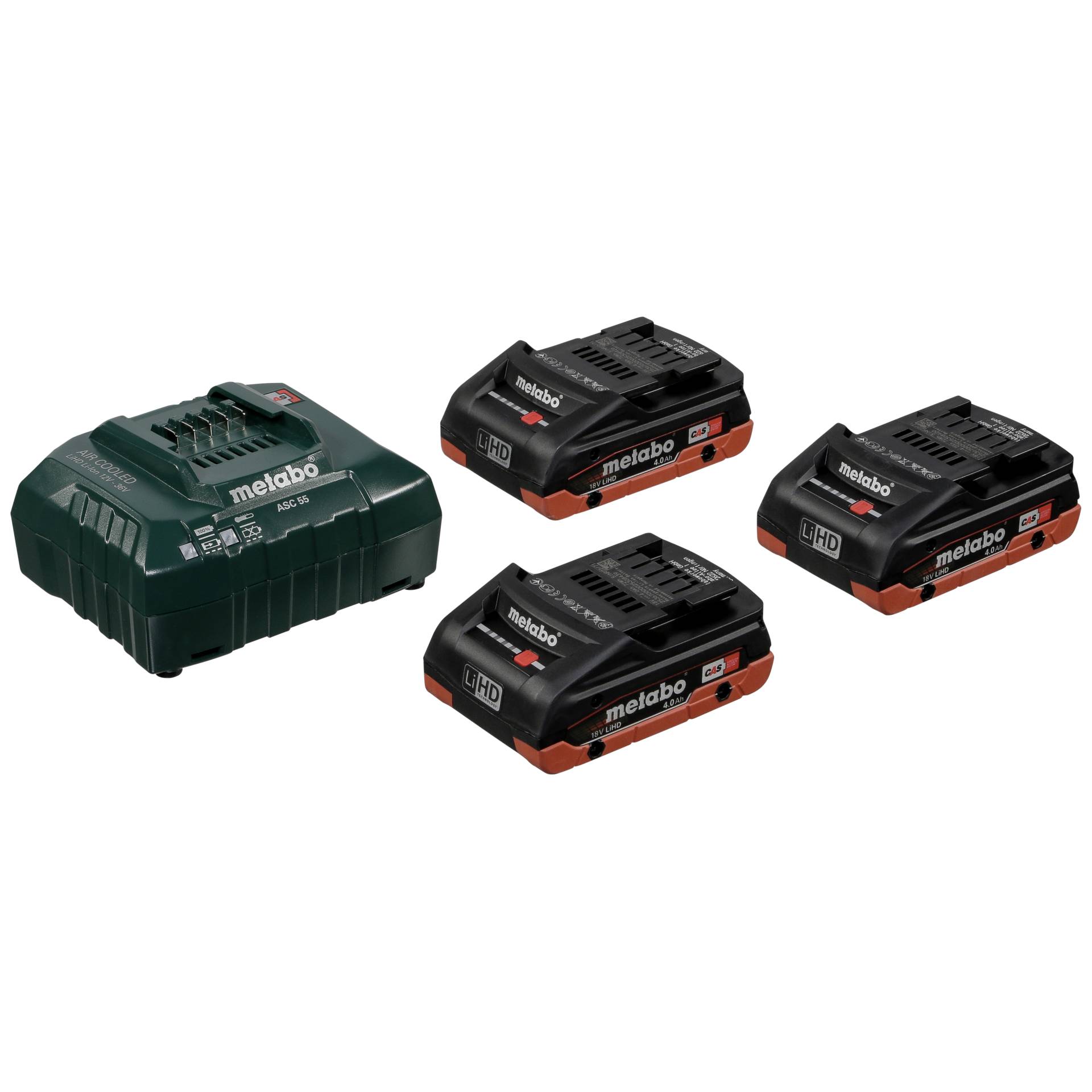 Metabo BASIC SET 3 X LIHD 4.0 AH, Batteri- og opladersæt, Lithium-Ion High Density (LiHD), 4 At, 18 V, Metabo, 12 - 36 V
