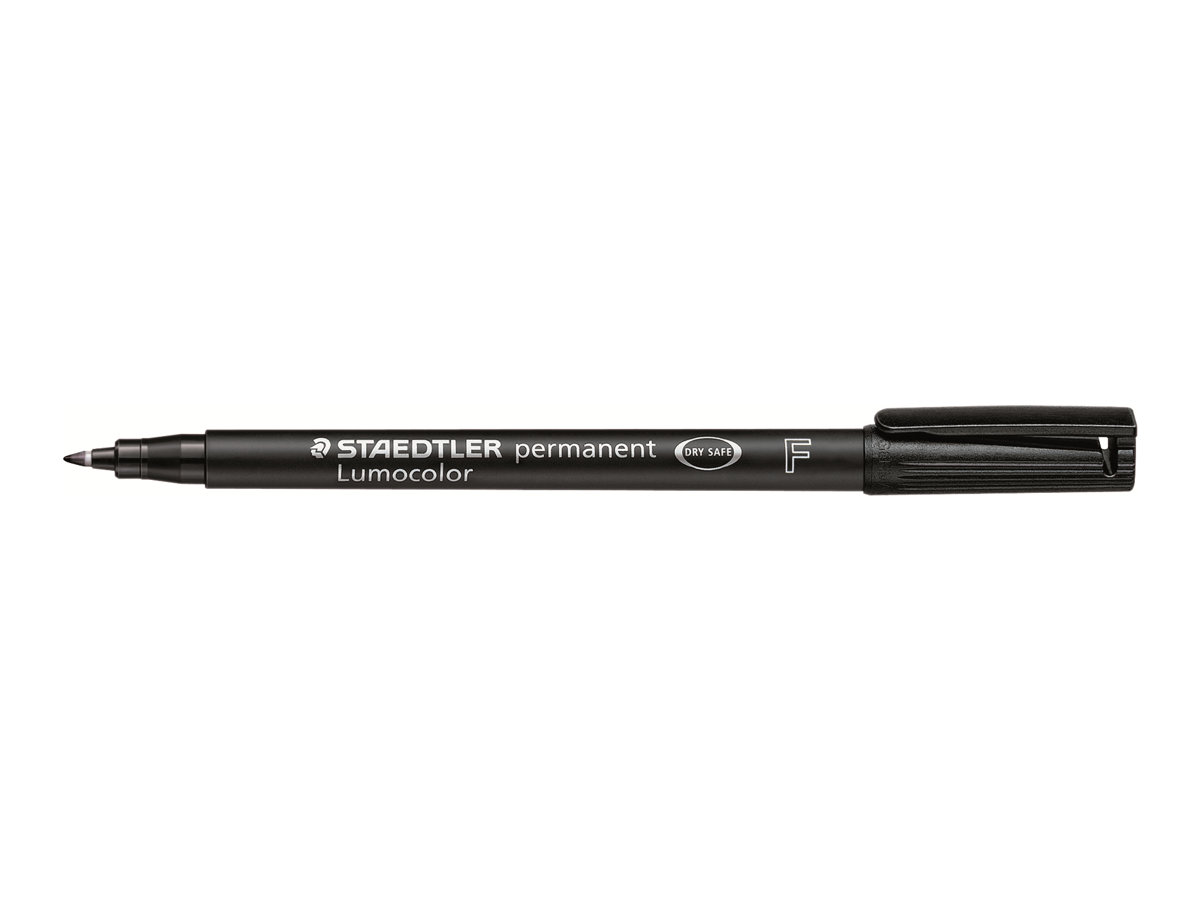 Staedtler LUMOCOLOR PERMANENT F 0,6 mm SORT, ÆSKE 10 STK
