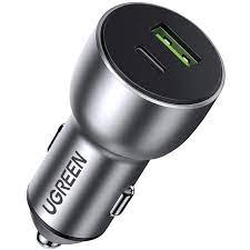 Ugreen 60980 oplader til mobil enhed Universel Sølv Cigartænder Hurtig opladning Automatisk