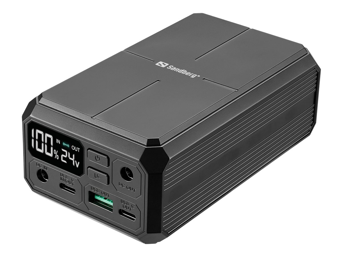 Sandberg Powerbank 27000mAh 100Watt 1xUSB-A 2.0 3xUSB-C DC5521 Sort