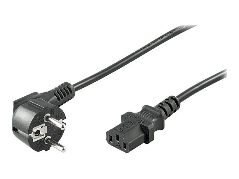 Pro Power cable C13 1x90° - Sort - 1.5 m