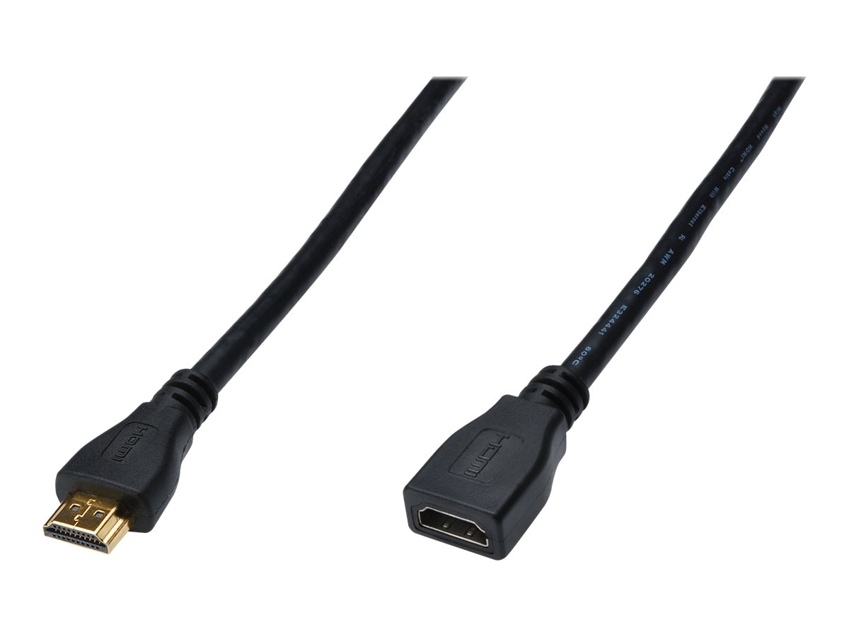 ASSMANN HDMI High Speed HDMI-forlængerkabel med Ethernet 3m Sort