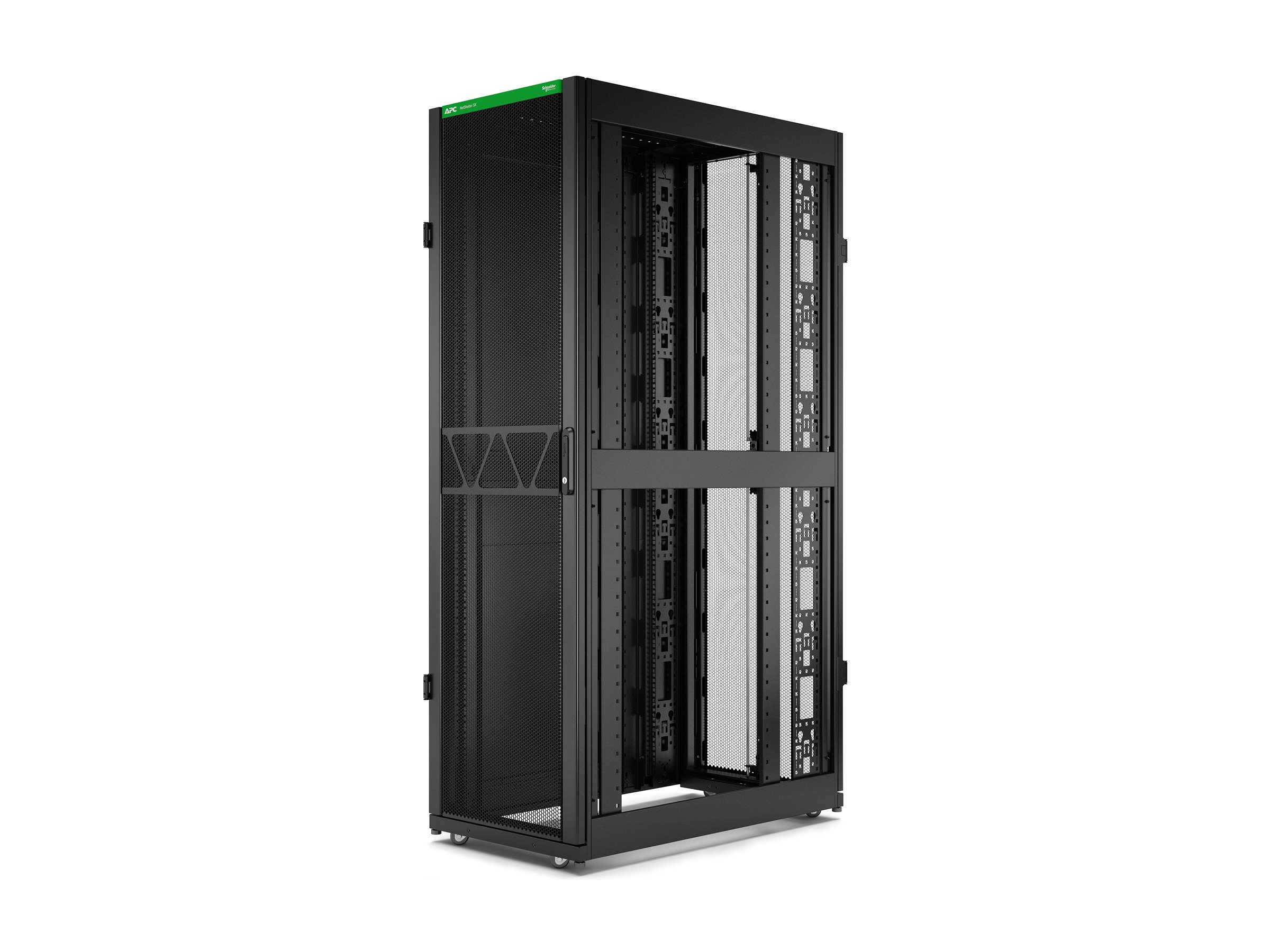 APC NetShelter SX Gen 2 - Rack kabinet - 1991 H x 600W x 1070D mm, med Sides - gulvstående - sort - 42U - 19 - TAA-kompatibel - for P/N: SMT1000RM1U, SMT750RM1U, SRTL10KRM4UT, SRTL5KRM2UI-HW, SRTL5KRM2UT-HW, SRTL8KRM4UT