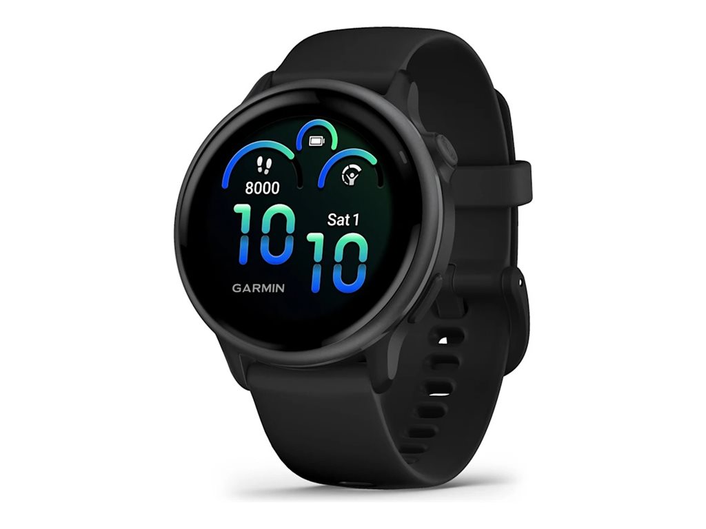 Garmin vívoactive 6 - 42 mm - skifer - smart ur med bånd - silikone - sort - håndledsstørrelse: 125-190 mm - display 1.2 - 8 GB - Bluetooth, ANT+, Wi-Fi - 23 g
