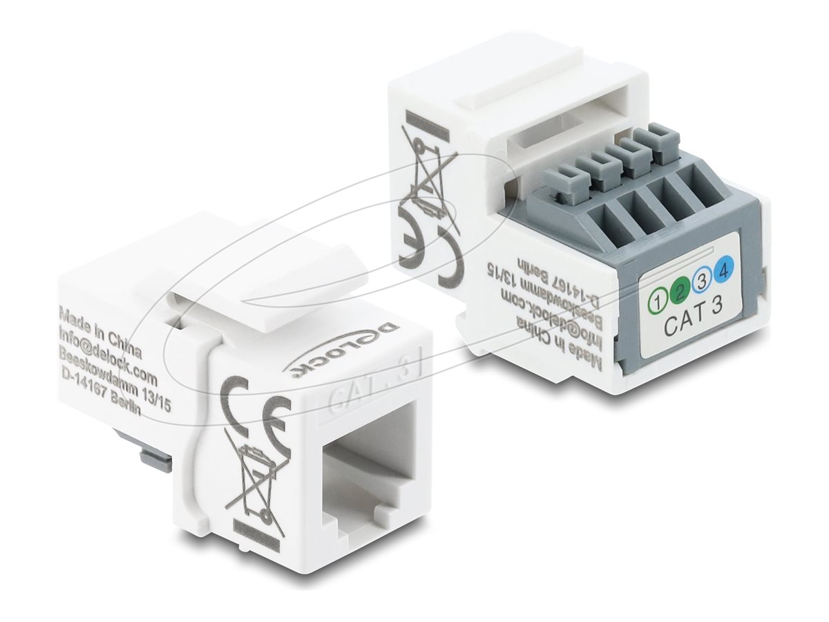 Delock CAT 3 Ikke afskærmet Nøglestensmodul Hvid