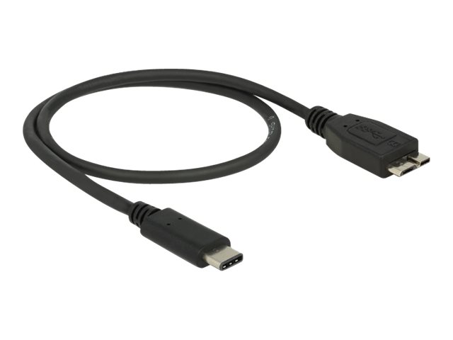 Delock - USB-kabel - Micro-USB Type B (han) til USB-C (han) - USB 3.1 Gen 2 - 50 cm - sort