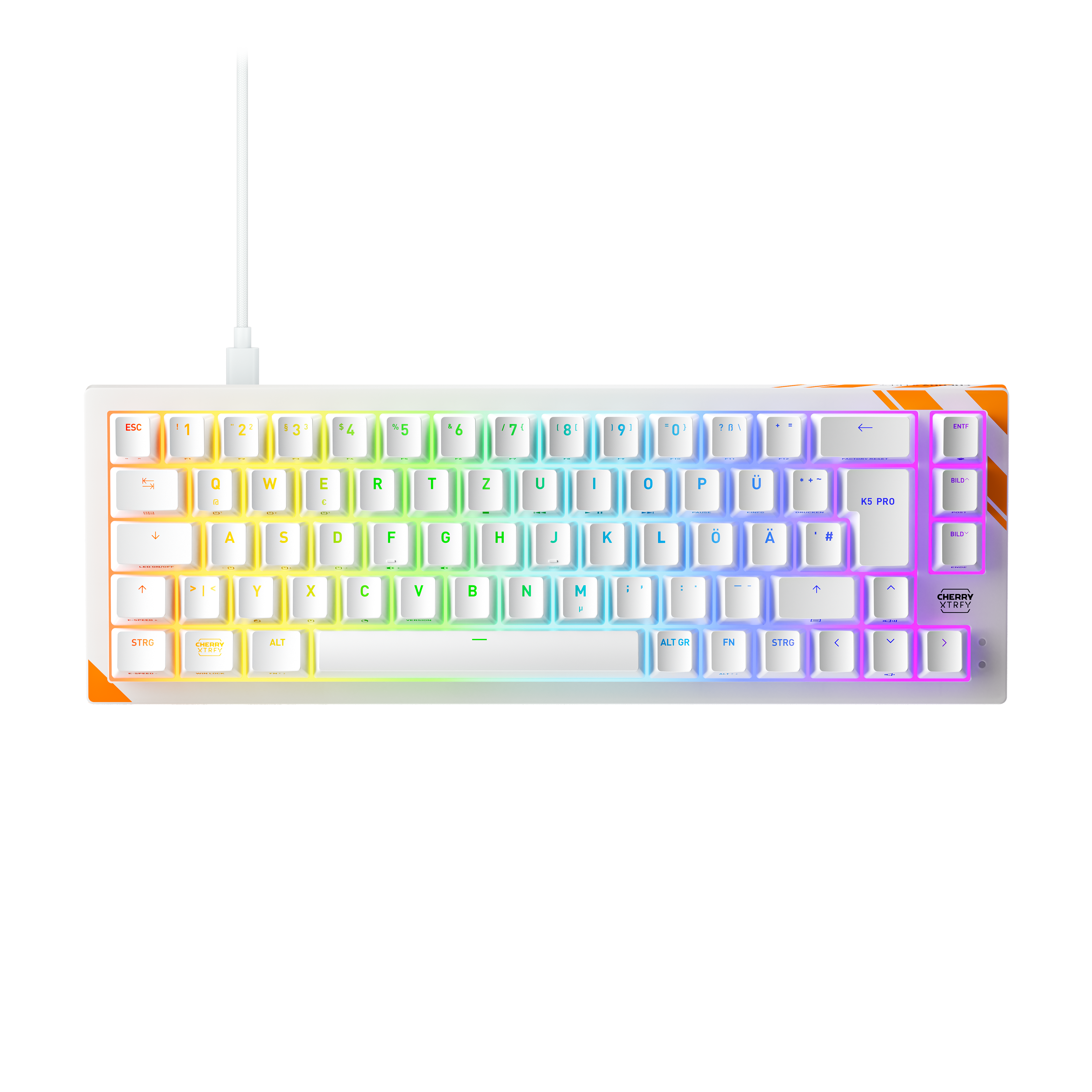 CHERRY K5 PRO TMR COMPACT Tastatur Mekanisk RGB Kablet Tysk