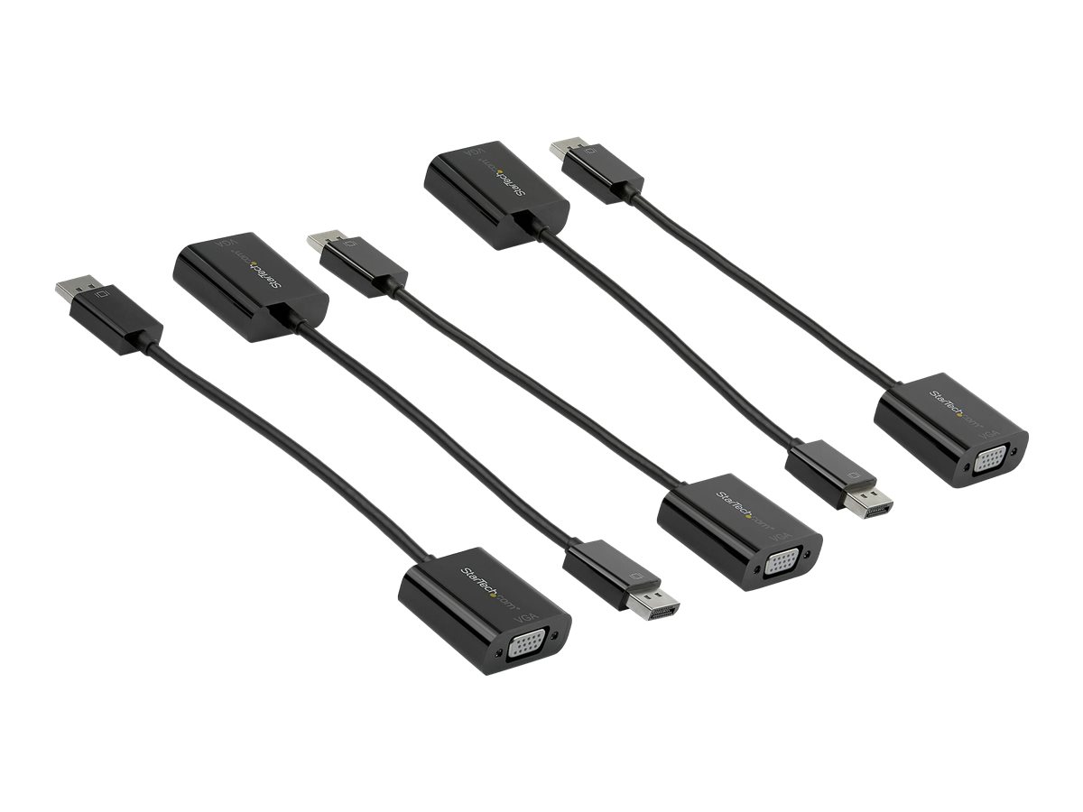StarTech.com 5-Pack DisplayPort to VGA Adapter, DisplayPort 1.2 HBR2 to VGA Active Adapter, Digital DP to Analog VGA Video Converter Dongle,
