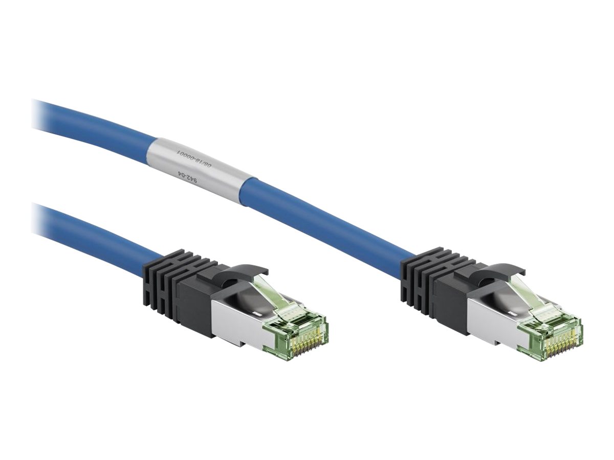 Goobay RJ45 (CAT 6A, 500 MHz) patchkabel med CAT 8.1 S/FTP råkabel, blå 99,9 % iltfri kobberleder (OFC), AWG 24, halogenfri kabelkappe (LSZH), 15 m