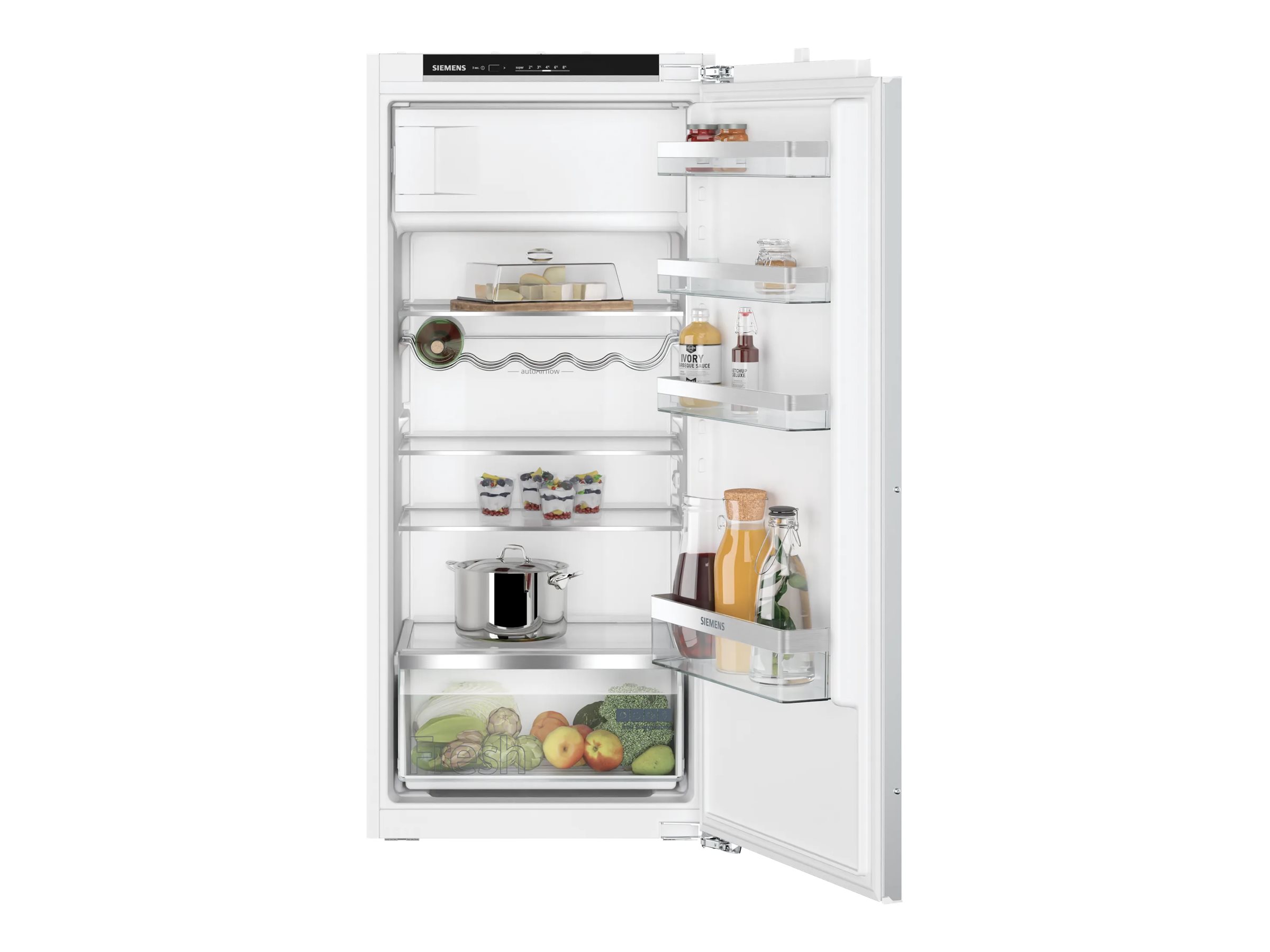 Siemens iQ300 KI42LVFE0 - Køleskab med fryseenhed - til indbygning - niche - bredde: 56 cm - dybde: 55 cm - højde: 122.5 cm - 187 liter - Klasse E