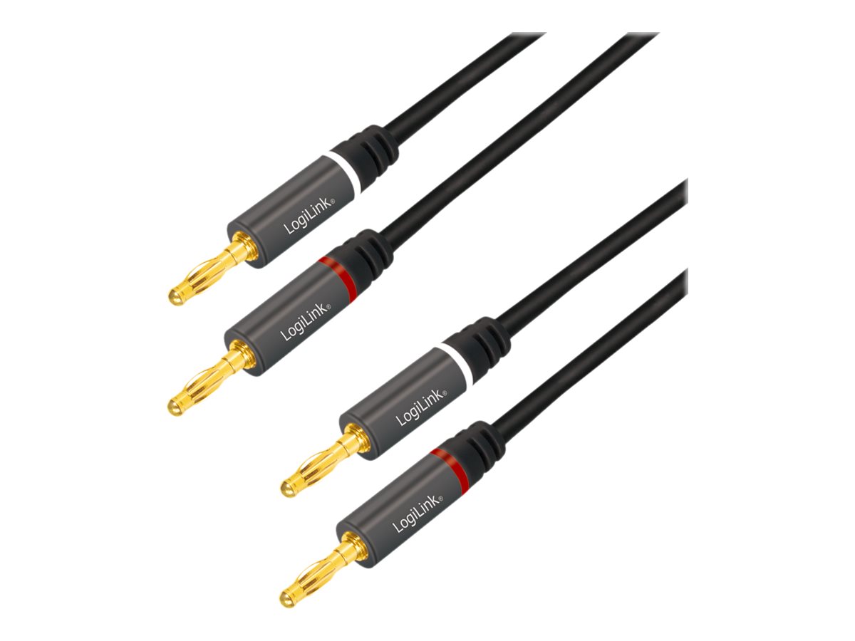 Højttalerkabel 2x2,5 mm² med bananstik Sort 3 meter