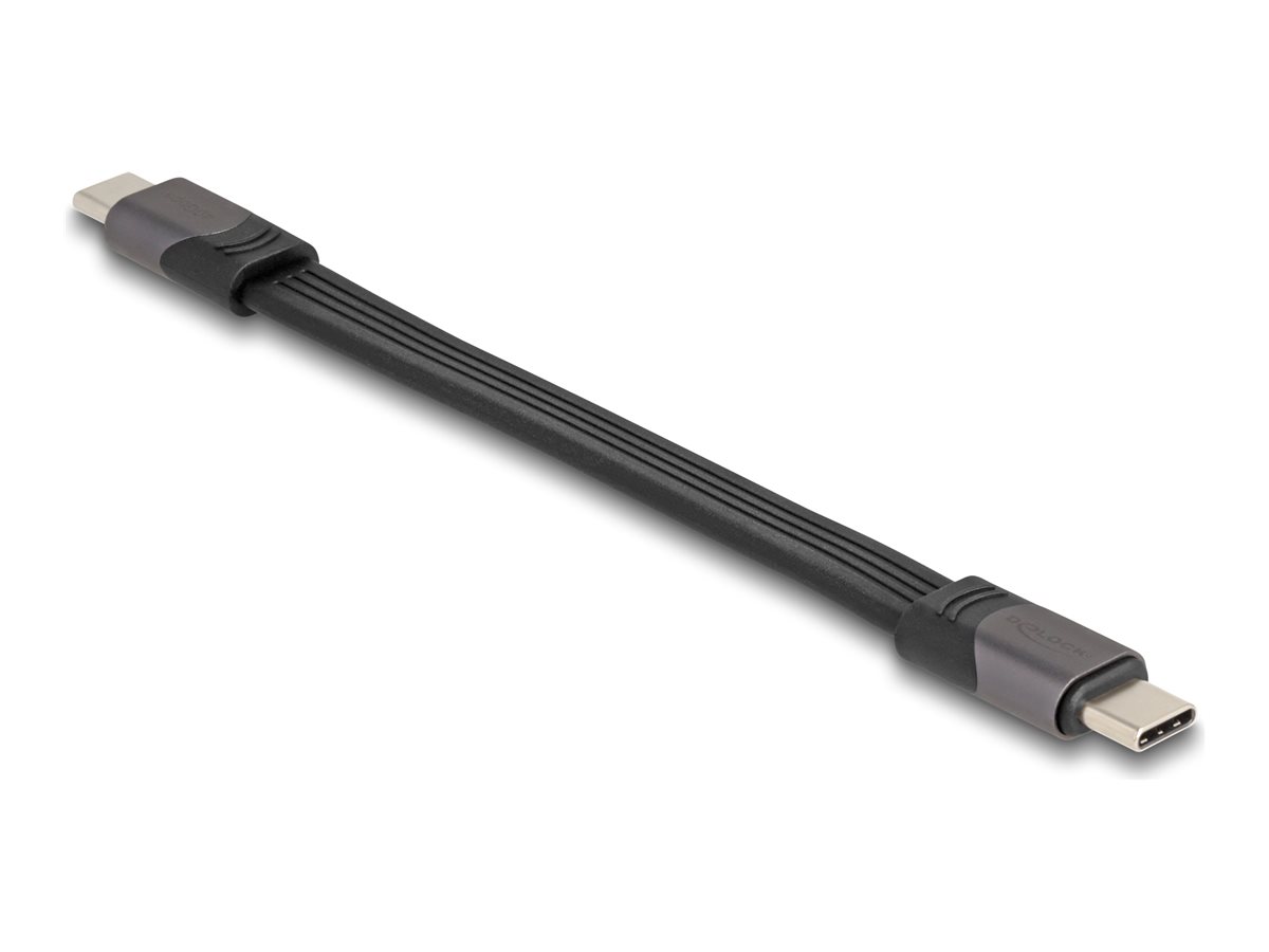 DeLOCK USB 2.0 / USB 3.2 / USB4 / Thunderbolt 3 USB Type-C kabel 15cm Sort Grå