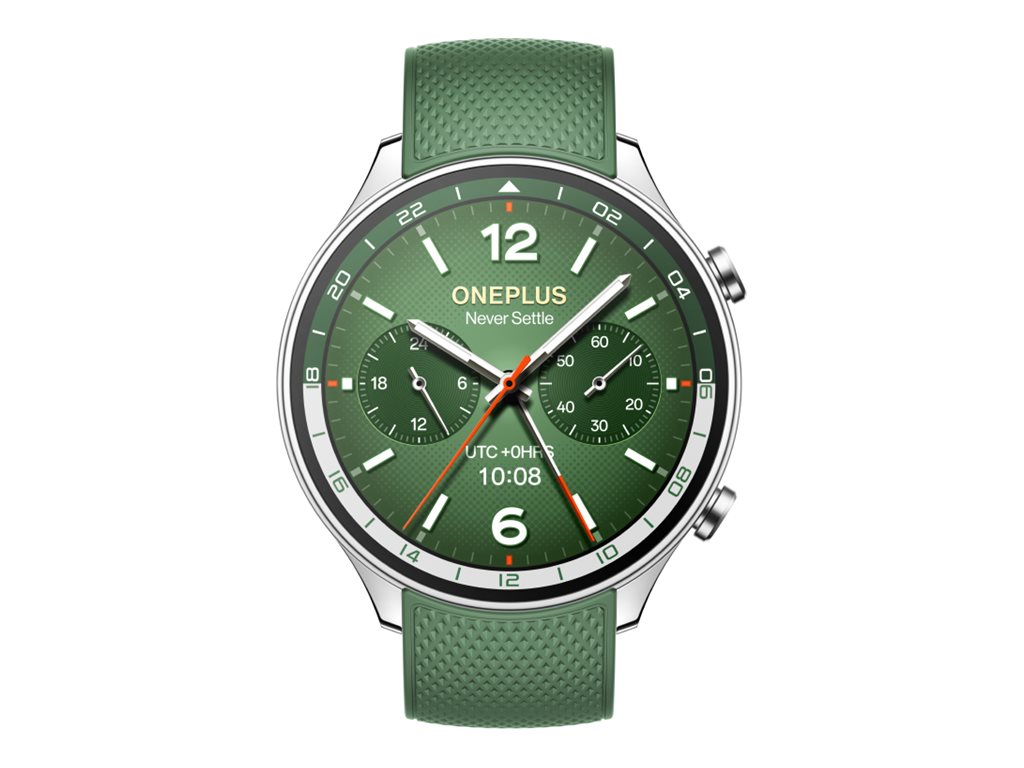 OnePlus Watch 2R - 46 mm - aluminiumslegering - smart ur med rem - silikone - håndledsstørrelse: 140-210 mm - display 1.43 - 32 GB - Bluetooth, Wi-Fi, NFC - 59 g - skovgrøn