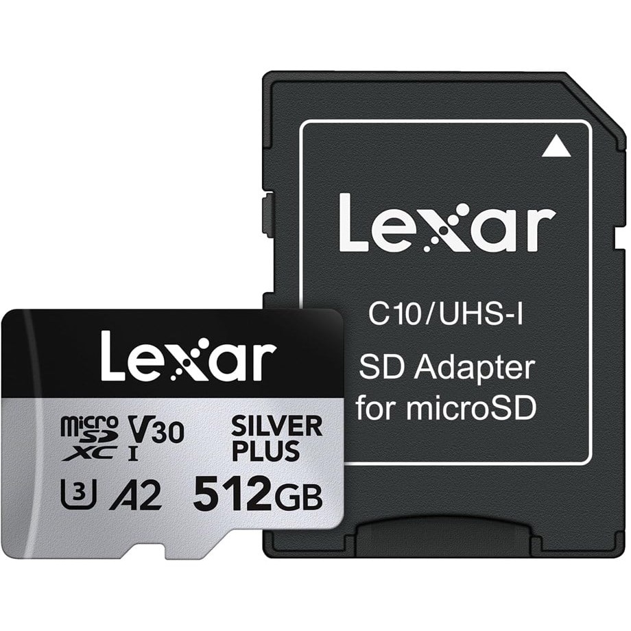 Lexar microSDXC Professional SILVER Plus UHS-I/U3/A2/4K R205/W150 (V30) 512GB - Hukommelseskort