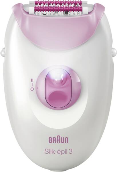 Braun Epilator Silk·épil 3, Epilator med sladd, Långvarigt Slät Hud, 3-000, Rosa