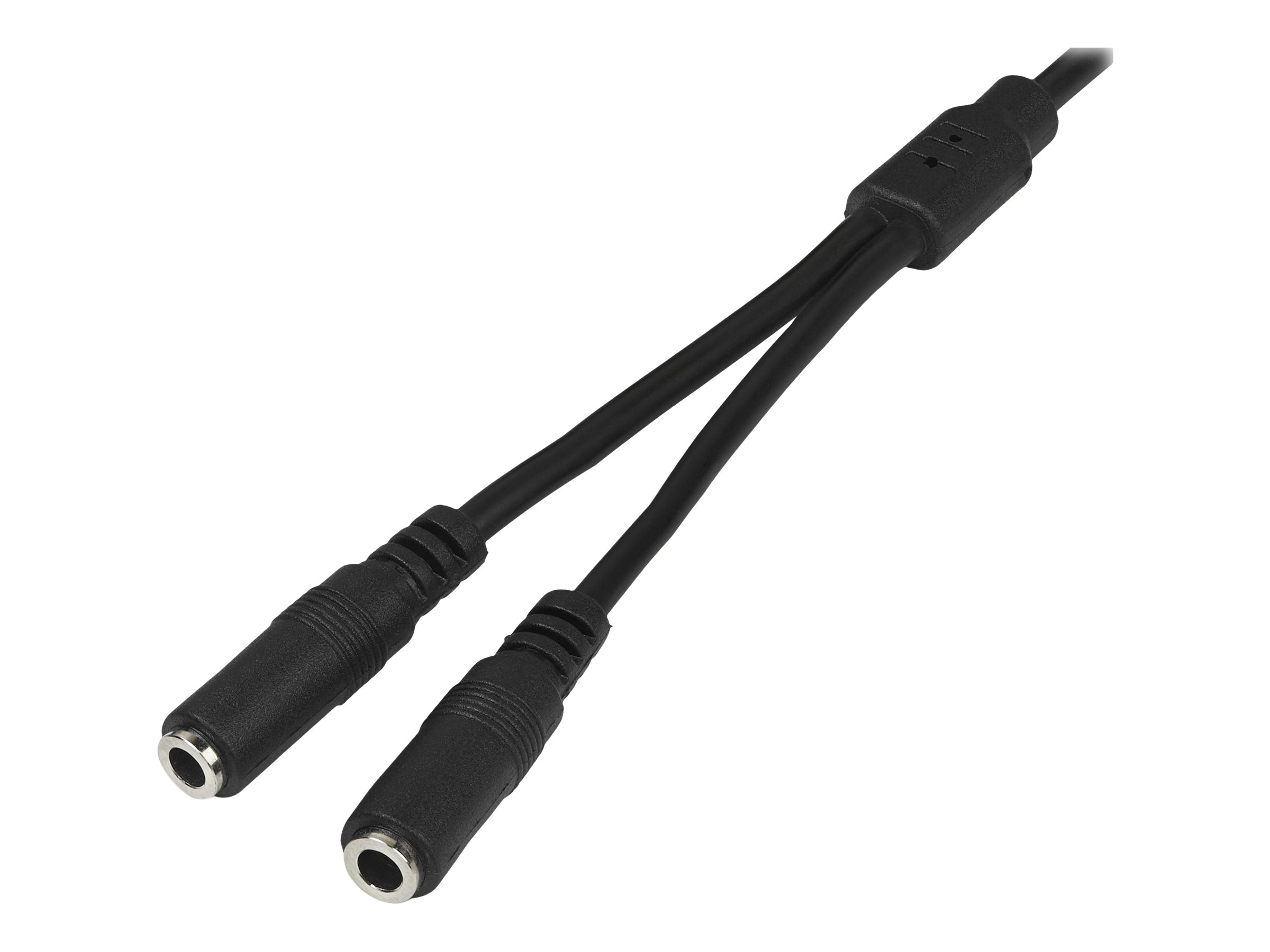 StarTech.com 3.5mm Audio Extension Cable - Slim Audio Splitter Y Cable and Headphone Extender - Male to 2x Female AUX Cable (MUY1MFFS) Lydsplitter