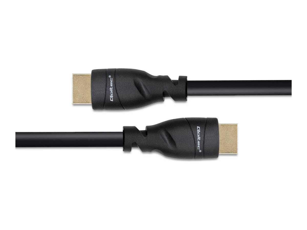 Qoltec GOLD - Ultra High Speed - HDMI-kabel med Ethernet - HDMI han til HDMI han - 5 m - sort - 8K60 Hz (7680 x 4320) support