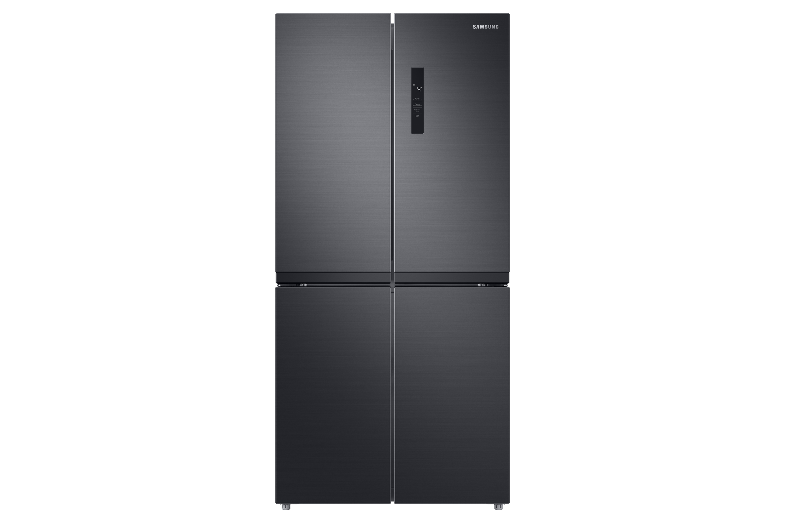 Samsung RF48A400EB4, Fritstående, Fransk dør, Anthracit, Berøring, På døren, Hærdet glas