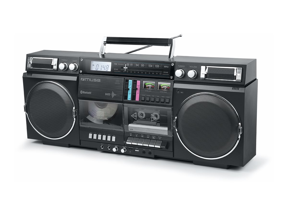 Muse M-380 GB - boombox - CD USB-host flash memory card Cassette Bluetooth - MP3-Afspiller
