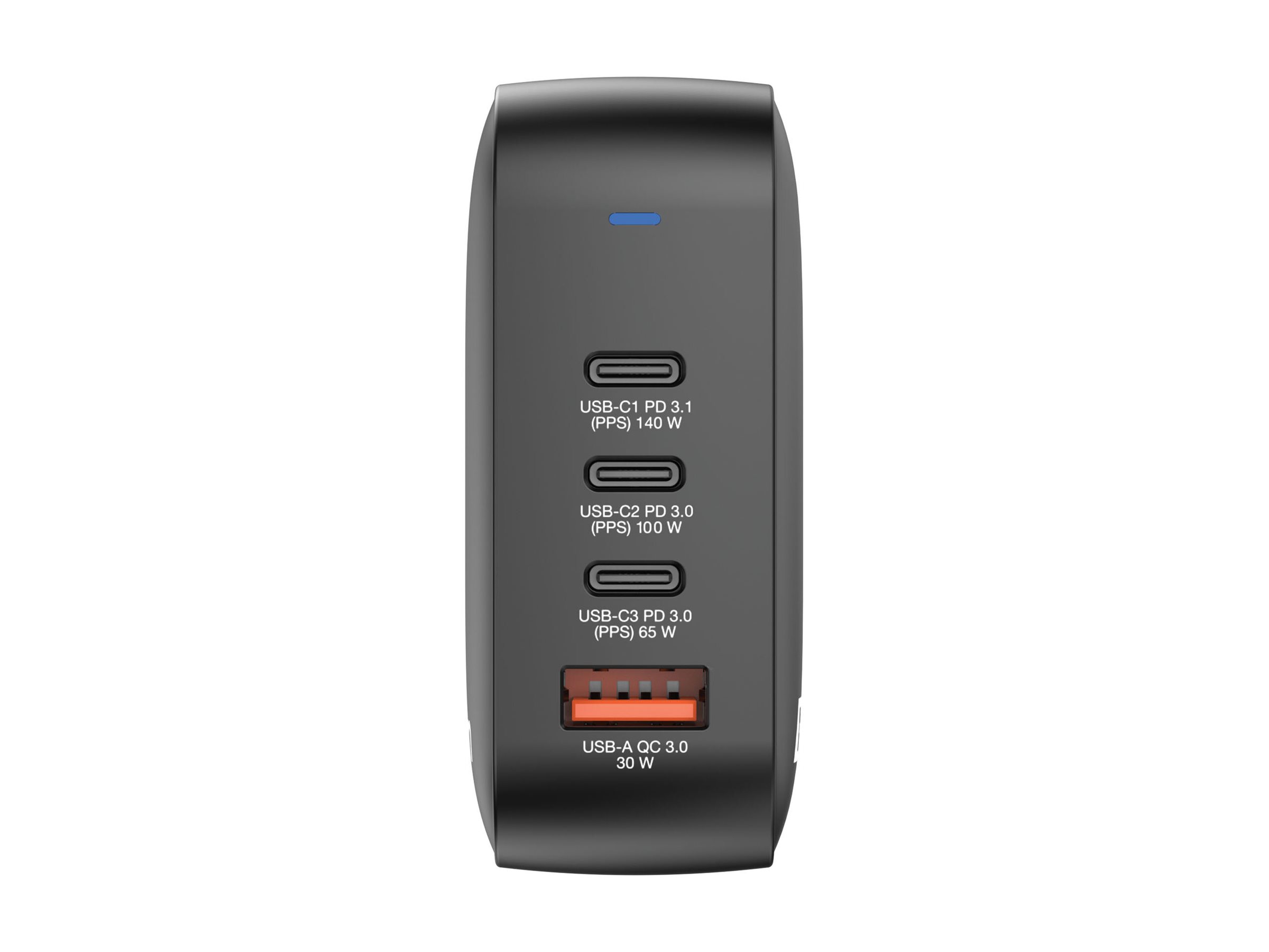 Verbatim - Strømforsyningsadapter - GaN - 165 Watt - 5 A - PD 3.0, PD/PPS, QC 4.0 - 4 output-stikforbindelser (3 x USB-C, USB)