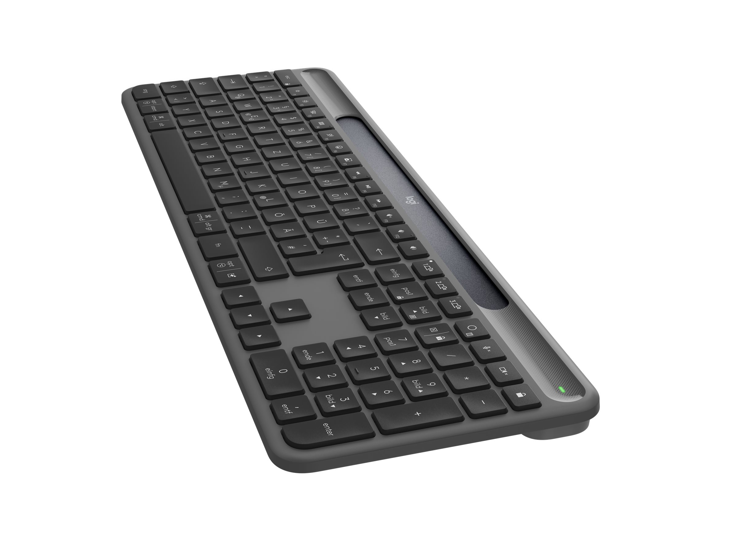 Logitech K980 Signature Slim Solar+ for Business - Tastatur - Tysk - Grå